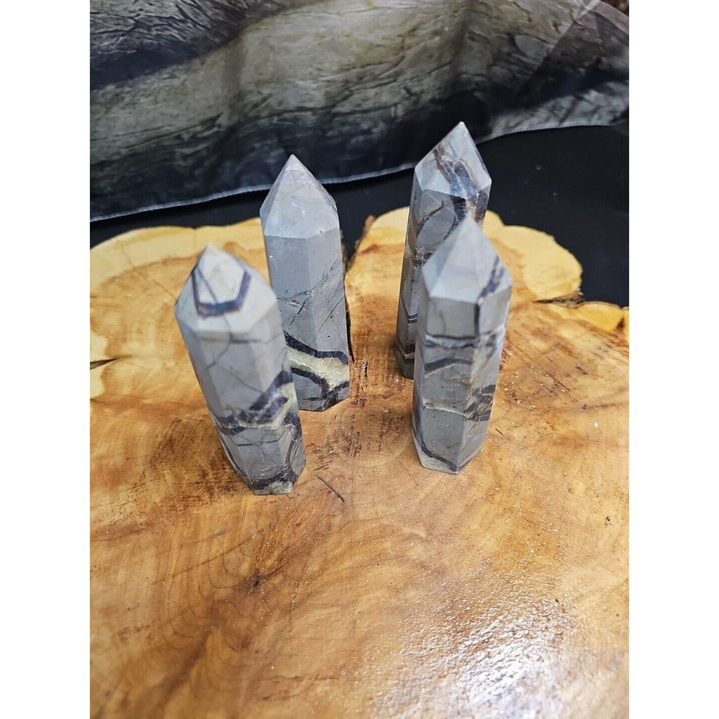 Dragon Septarian Geode Cluster Four Piece Set