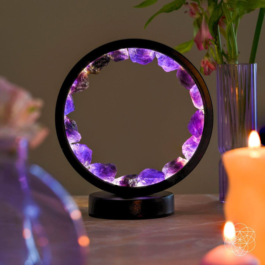 "I Am at Peace" Spiritual Protection Amethyst Lamp — additional product photo