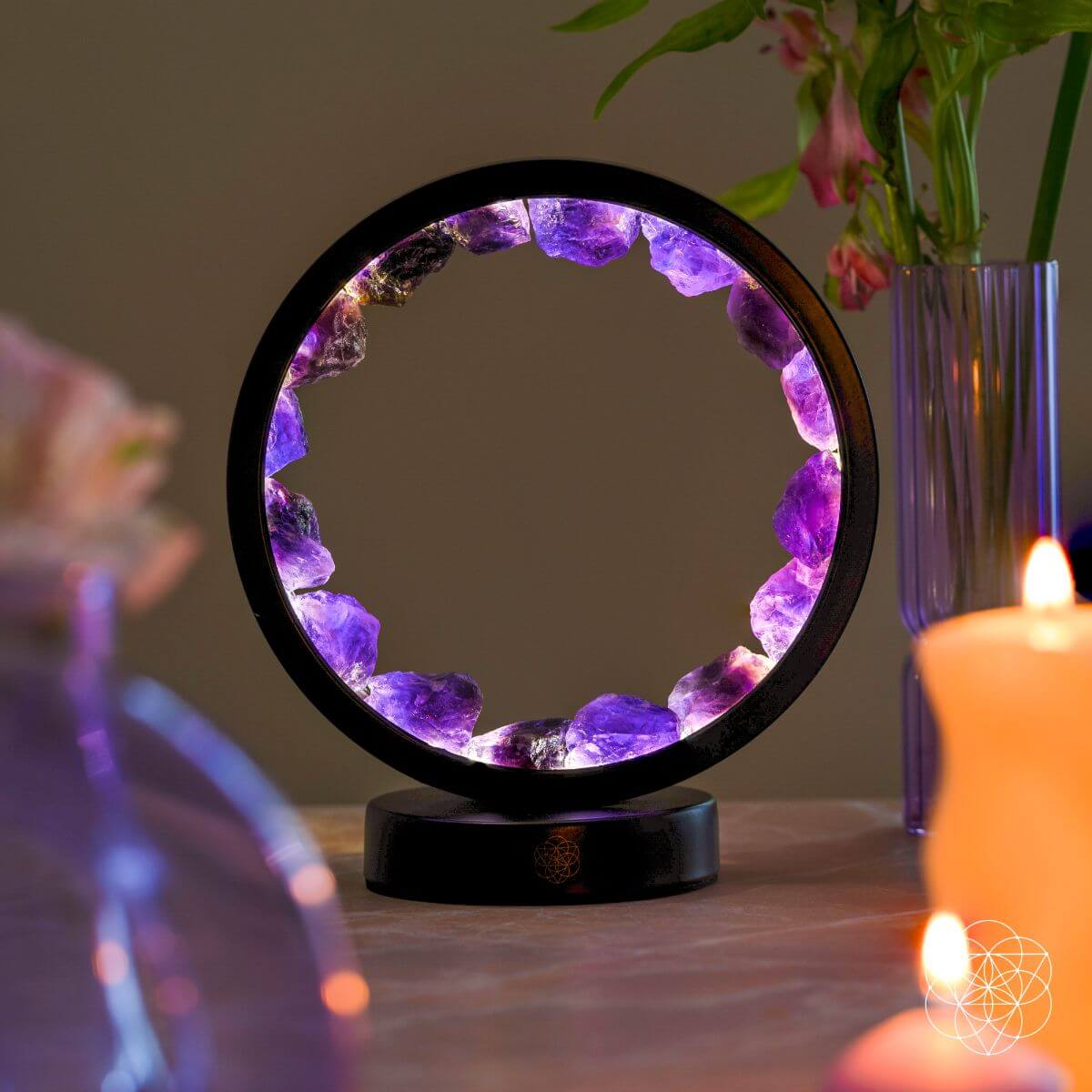 "I Am at Peace" Spiritual Protection Amethyst Lamp — additional product photo