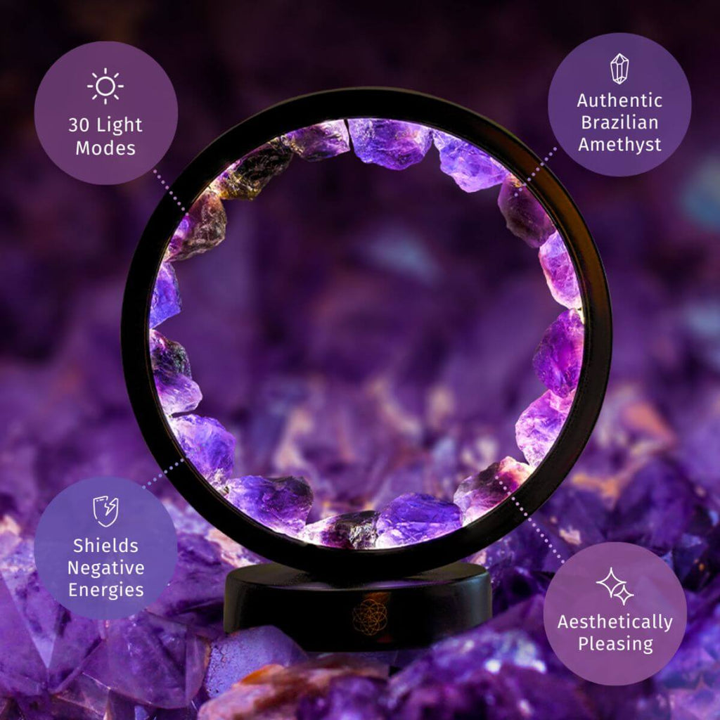 "I Am at Peace" Spiritual Protection Amethyst Lamp — additional product photo