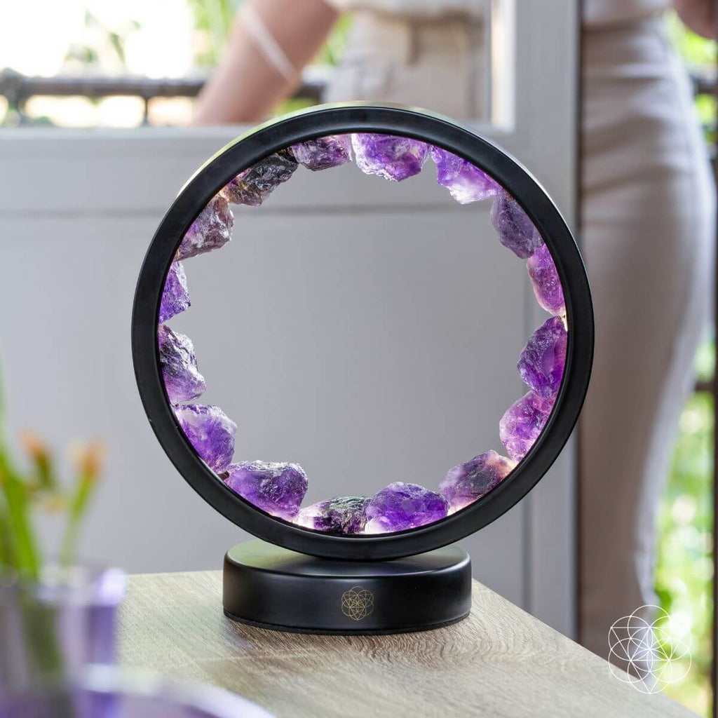 "I Am at Peace" Spiritual Protection Amethyst Lamp — additional product photo