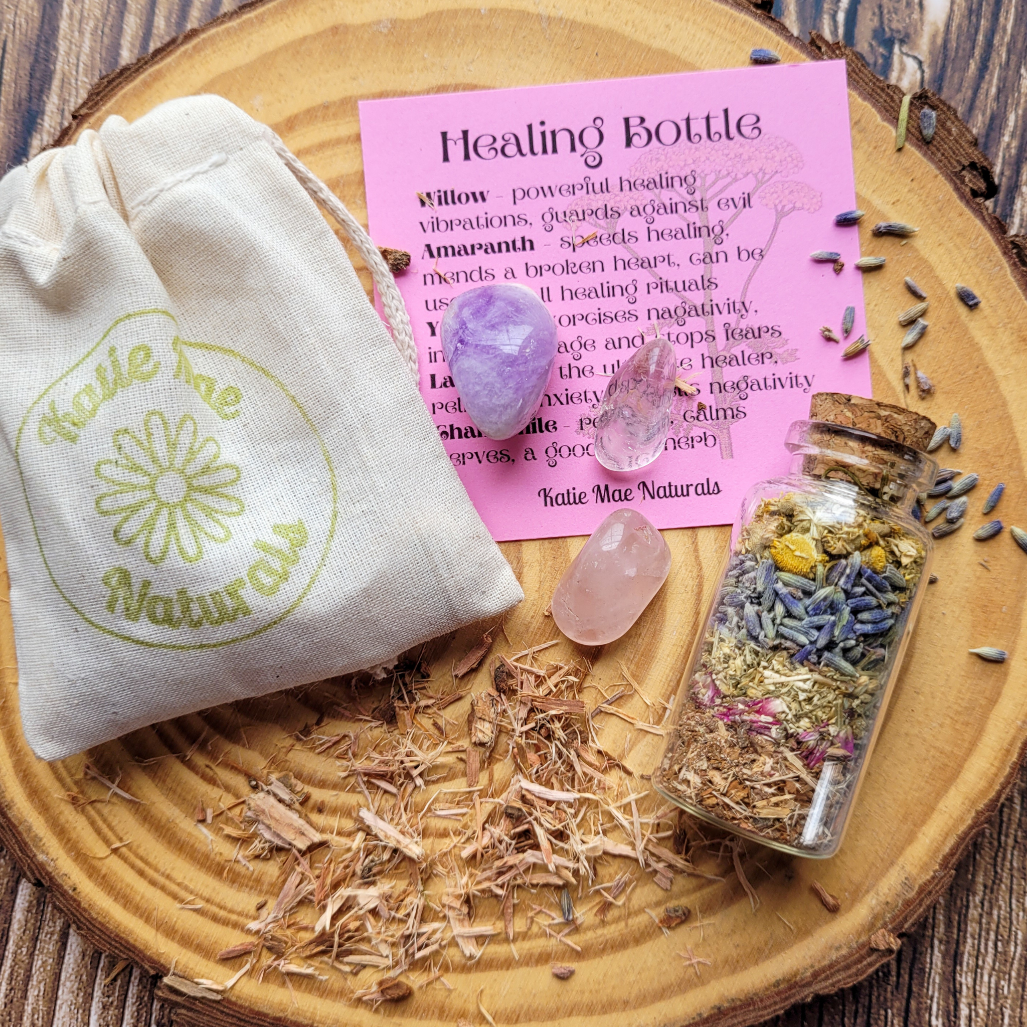 Healing Bottle and Crystals Intention Setting Kit