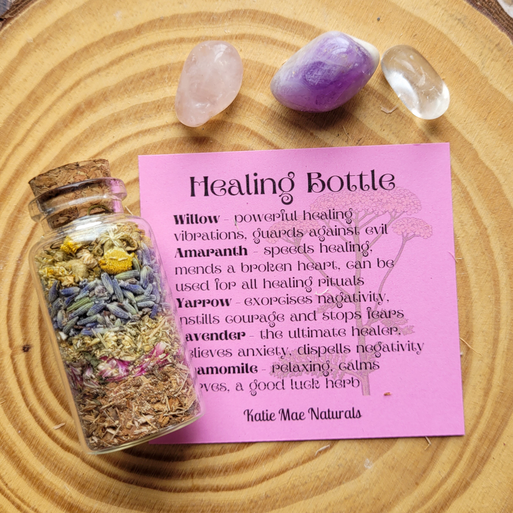 Healing Bottle and Crystals Intention Setting Kit