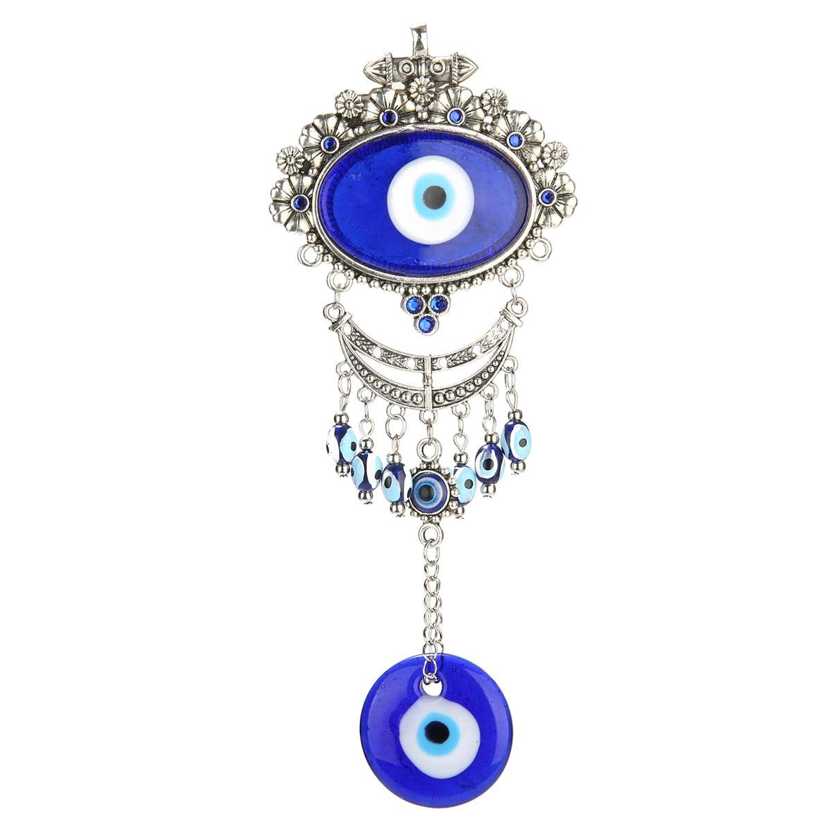 Turkish Blue Evil Eye Wall Hanging Ornament | Clairvoyant Crystals